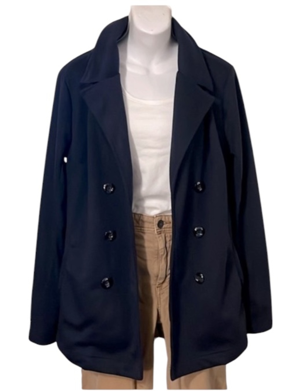 41 Hawthorn Women’s Navy Blue Double Breasted Lightweight Jacket Sz M
